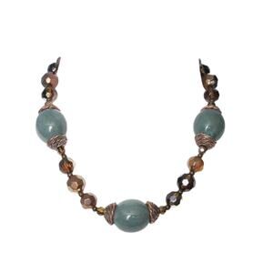 Vintage Copper Turquoise Chunky Choker Necklace, Premiere Designs Aztec